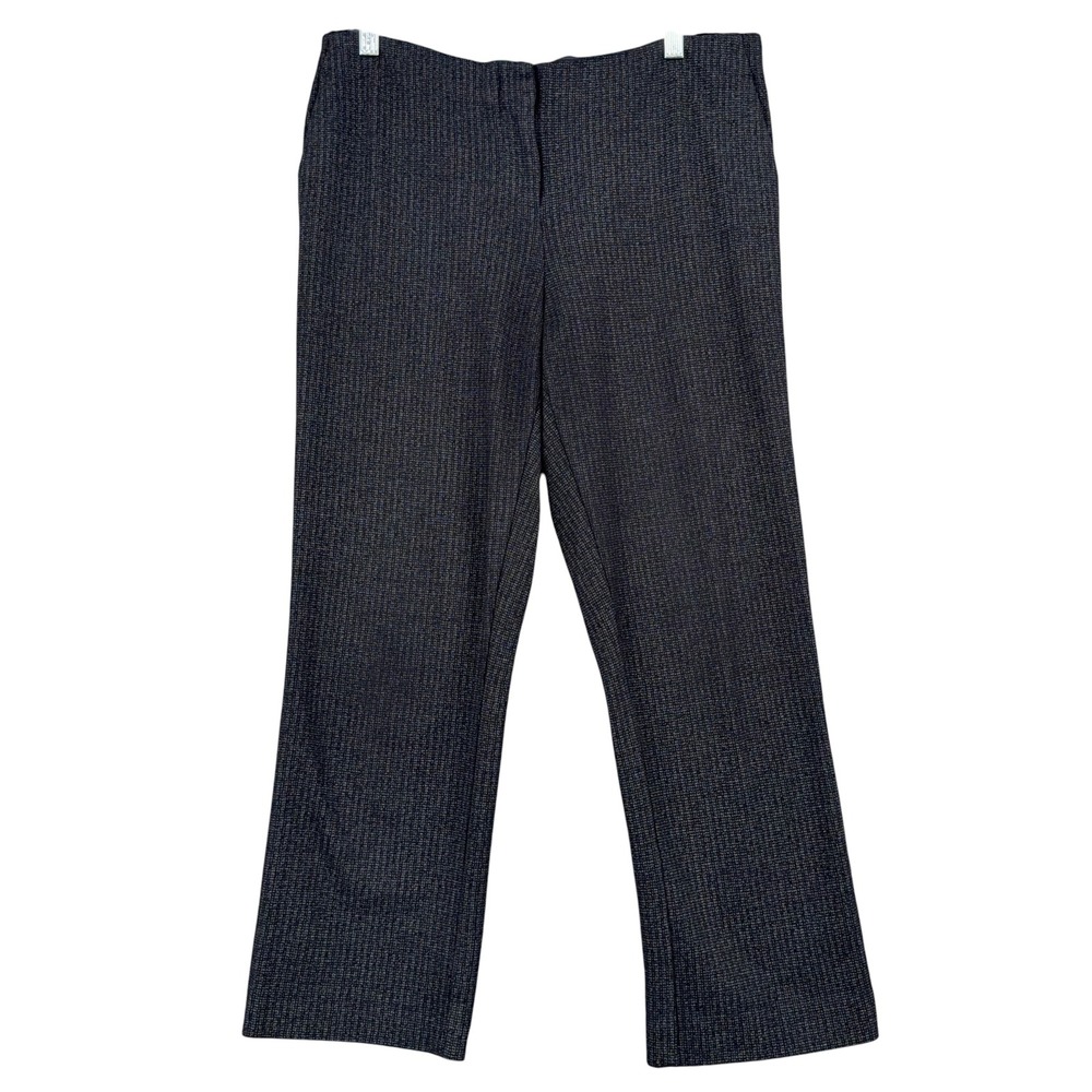 Amanda + Chelsea Straight Leg Pants Womens 8 Rayon Nylon Spandex Gray Black